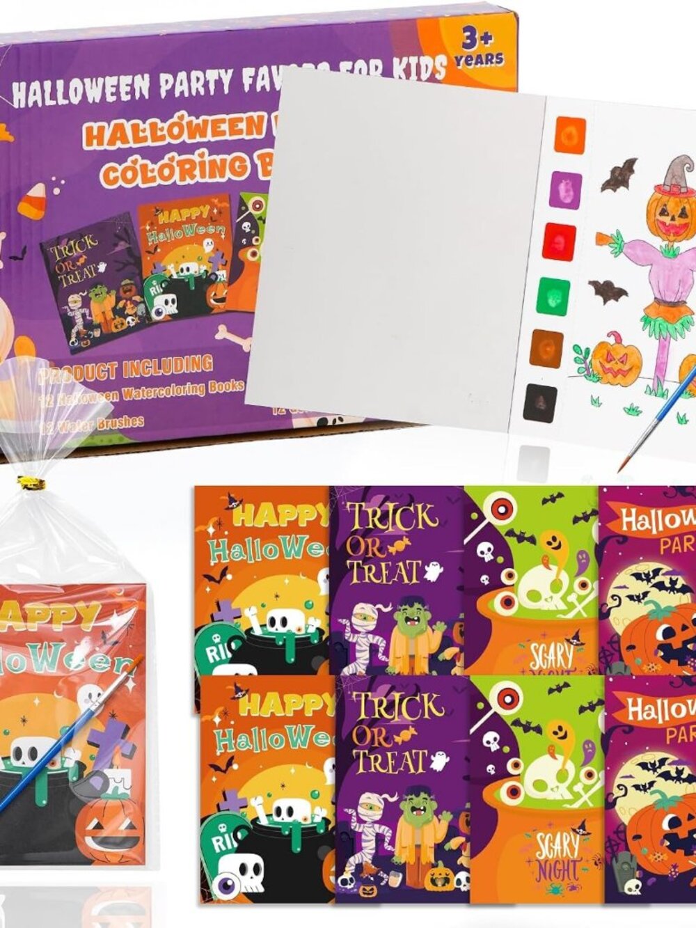 Halloween Coloring Books Party Favors 12 Pcs Kids Activity Gift Set